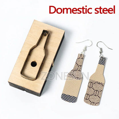 ZONESUN Custom Beer Bottle Leather Earring Paper Cutting Die Tool For Die Cutting Machine DIY Punching Clicker Steel Rule Die