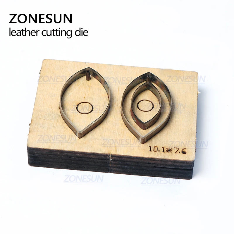 ZONESUN  T4 DIY Custom Cutter Leather Earring Cutting Die Leather Cut Out Earring For Steel Rule Die Cutting Machine Press Tools