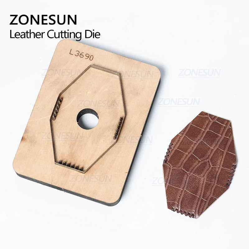 ZONESUN C1 Bank Credit Card Holder Custom Leather Cutting Die Handicraft Punching Tool DIY Paper Clicker Die Wooden Template