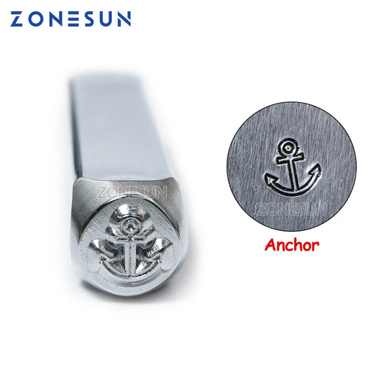 ZONESUN Anchor Jewelry Stamping Metal Alphabet LOGO Steel Stamps Mold Marking Tool Punch Die For Gold Ring Bracelet Necklace