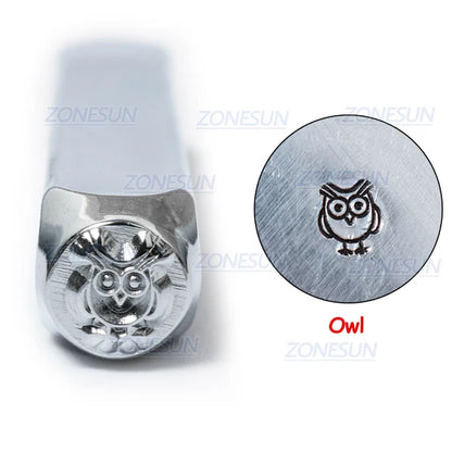 ZONESUN Owl Jewelry Stamping Metal Alphabet LOGO Steel Stamps Mold Marking Tool Punch Die For Gold Ring Bracelet Necklace