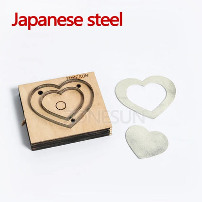 ZONESUN Heart-shape cutting die bag accessory decoration punching tool for key fob die cutting machine DIY handicraft cutter