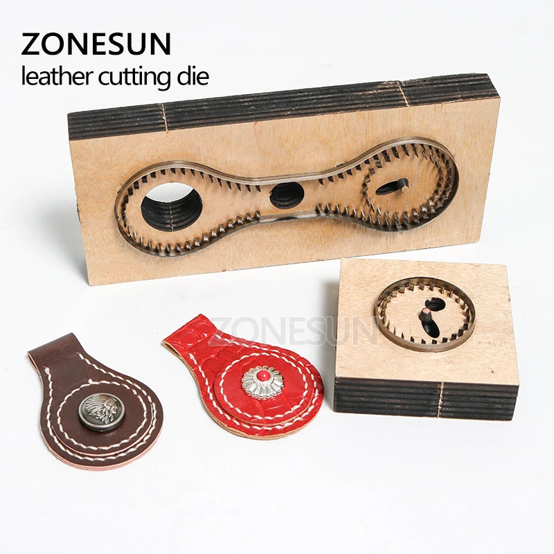 ZONESUN R102 Customized leather cutting die shape key ring  fob holder punch PVC/EVA sheet cutter DIY laser knife die classical
