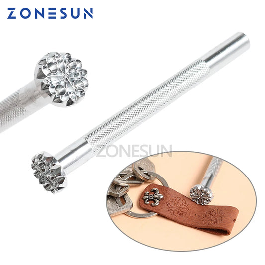 ZONESUN Leather Stamping Tool Handcraft Classic Handmade Engraved Carving  Embossing Stamp Wallet Handbag DIY Name Card Holder