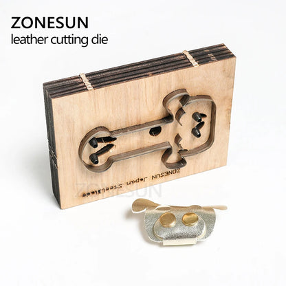 ZONESUN pig Leather craft blade shape Die Japan steel blade wire earphone collector Wooden Template Punc Cut steel rule die
