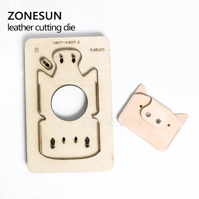 ZONESUN  Customized pig shape Leather Craft DIY Wooden Template Knife Punching tool punch Cutting mold die animal Japanese steel