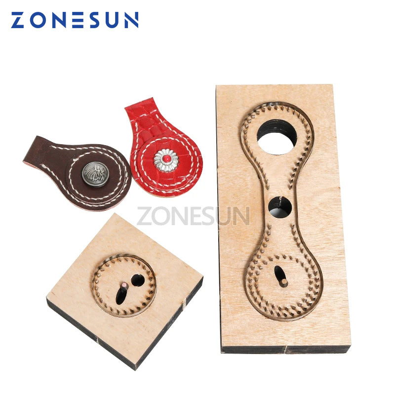 ZONESUN R102 Customized leather cutting die shape key ring  fob holder punch PVC/EVA sheet cutter DIY laser knife die classical