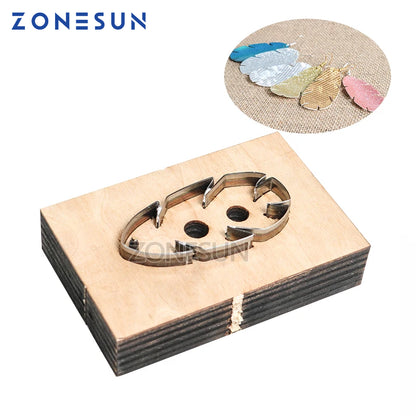 ZONESUN leather earring cutting die leaf shape paper art leather decoration tool for die cutting machine DIY handicraft cutter
