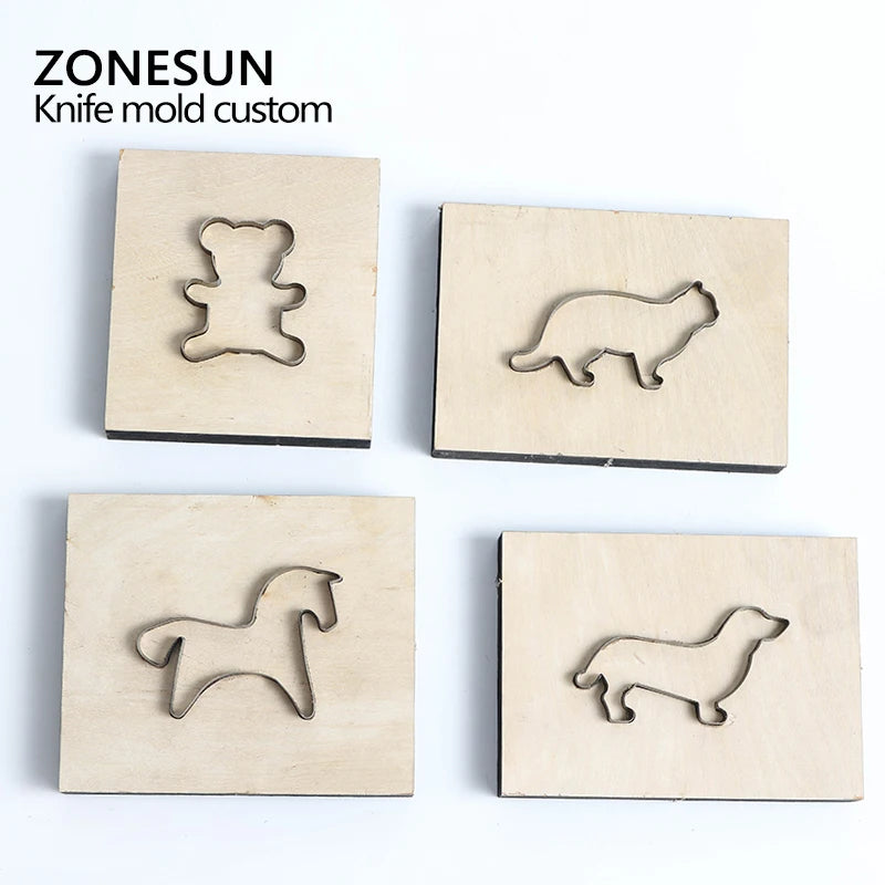 ZONESUN Customized leather shape laser punch die,photo paper,PVC/EVA sheet cutter mold,DIY leather laser knife die