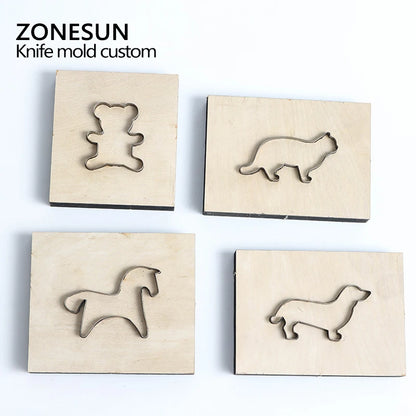 ZONESUN Customized leather shape laser punch die,photo paper,PVC/EVA sheet cutter mold,DIY leather laser knife die