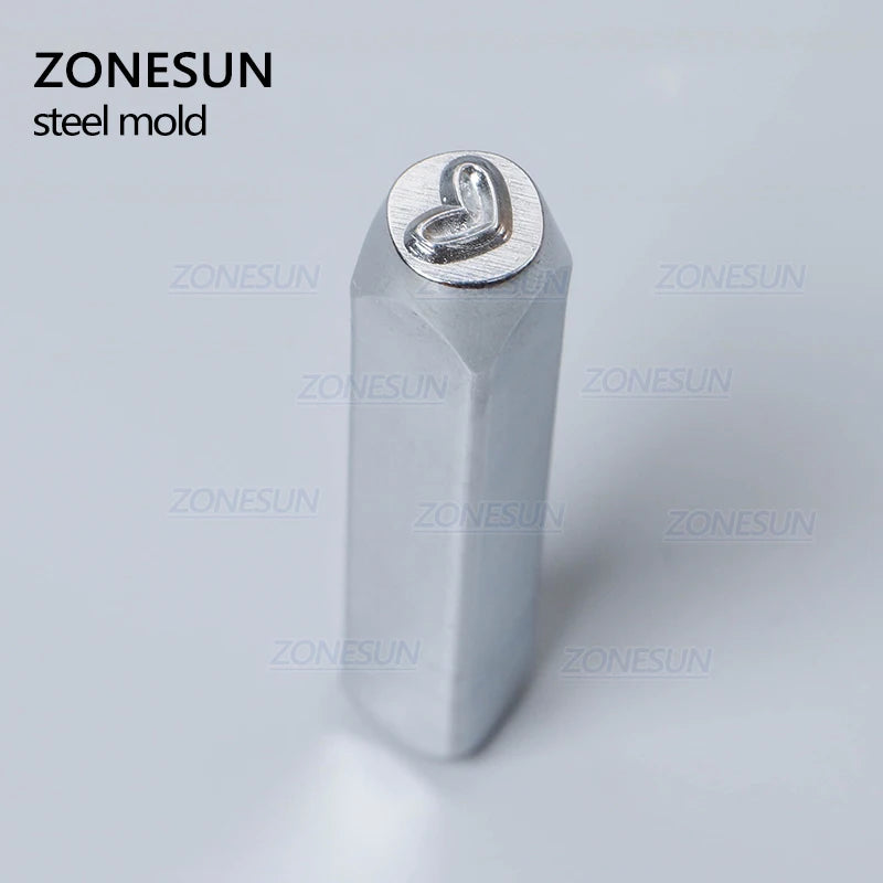 ZONESUN Heart Jewelry Stamping Metal Alphabet LOGO Steel Stamps Mold Marking Tool Punch Die For Leather Ring Bracelet Necklace