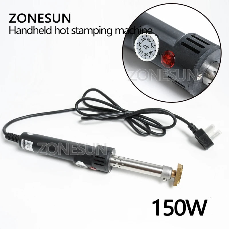 ZONESUN Leather stamping embossing machine soldering Branding iron for custom mold leather cake dessert logo handheld embosser