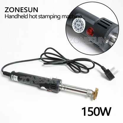 ZONESUN Leather stamping embossing machine soldering Branding iron for custom mold leather cake dessert logo handheld embosser