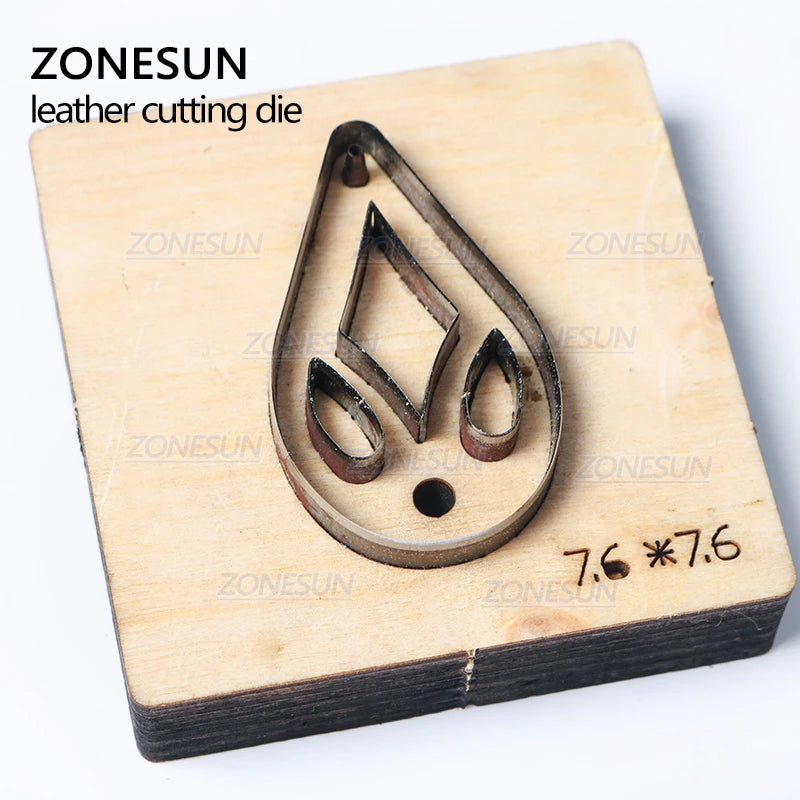 ZONESUN T7 DIY Custom Cutter Leather Earring Cutting Die Leather Cut Out Earring For Steel Rule Die Cutting Machine Press Tools