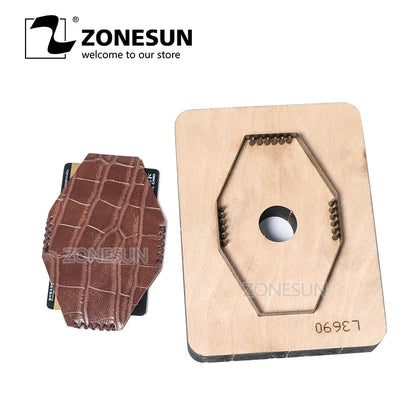 ZONESUN C1 Bank Credit Card Holder Custom Leather Cutting Die Handicraft Punching Tool DIY Paper Clicker Die Wooden Template
