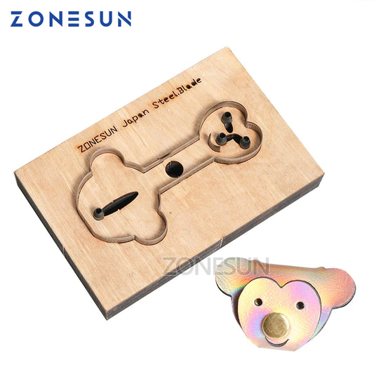 ZONESUN Monkey Customized leather cutting die Leather DIY Craft wire earphone collector Wooden Template Punch Cut steel rule die