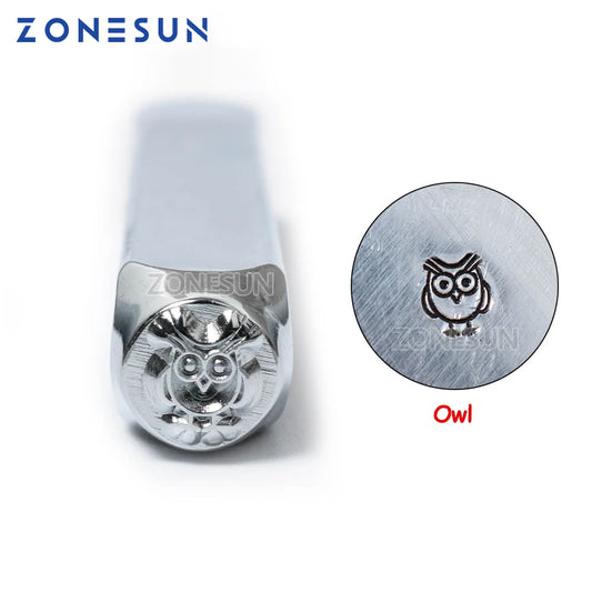 ZONESUN Owl Jewelry Stamping Metal Alphabet LOGO Steel Stamps Mold Marking Tool Punch Die For Gold Ring Bracelet Necklace