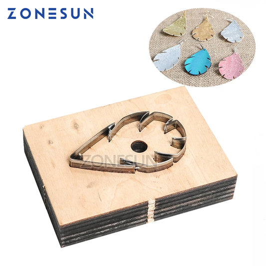 ZONESUN leather earring cutting die leaf shape paper art leather decoration tool for die cutting machine DIY handicraft cutter