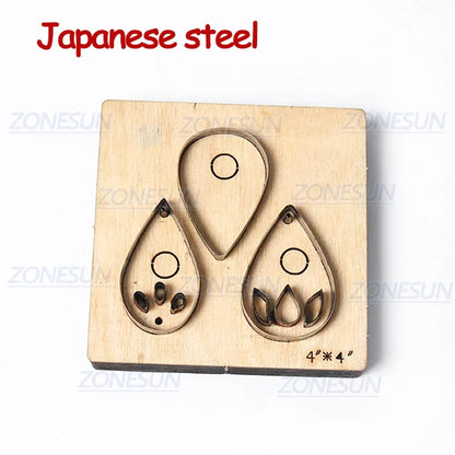 ZONESUN T11 DIY Custom Cutter Leather Earring Cutting Die Leather Cut Out Earring For Steel Rule Die Cutting Machine Press Tools