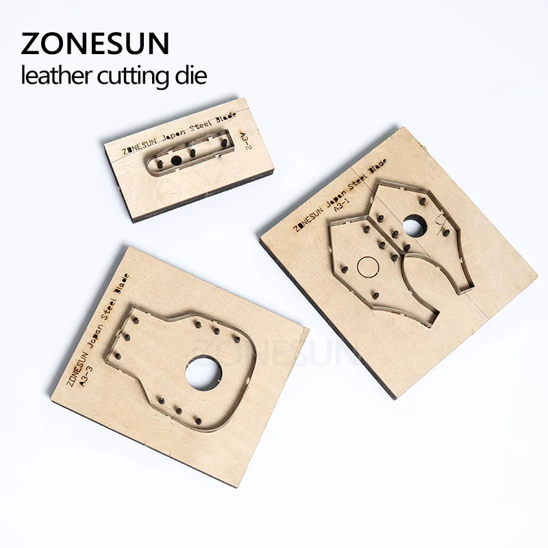 ZONESUN D110 Customized leather cutting die laser punch photo paper PVC/EVA sheet cutter mold DIY key ring knife die key cover