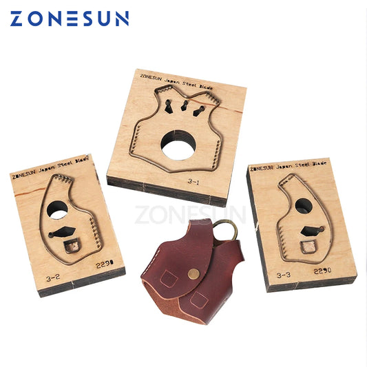 ZONESUN V2 key fob vest shape key cover leather cutting die Japan steel Blade cutter mold DIY laser knife die cutting machine