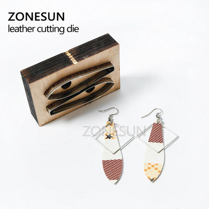 ZONESUN Custom Irregular Leather Earring Paper Cutting Die Tool For Die Cutting Machine DIY Punching Clicker Steel Rule Die