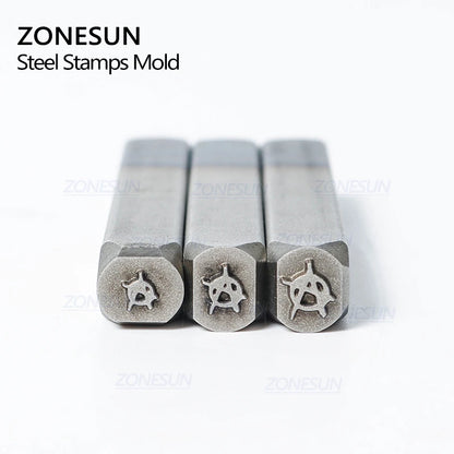 ZONESUN Anarchy Jewelry Stamping Metal Alphabet LOGO Steel Stamps Mold Marking Tool For Gold Ring Bracelet Necklace