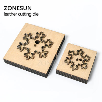 ZONESUN Snow Leather Cutting Die DIY Key Ring Cut Out Wooden Template Knife Punching Key Chain Die Cut Cutting Mould Decoration