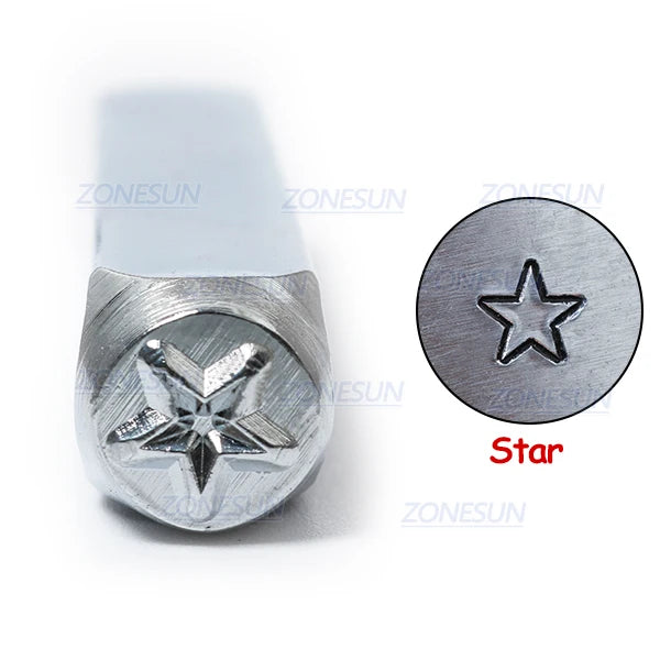 ZONESUN Star Jewelry Stamping Metal Alphabet LOGO Steel Stamps Mold Marking Tool Punch Die For Leather Ring Bracelet Necklace