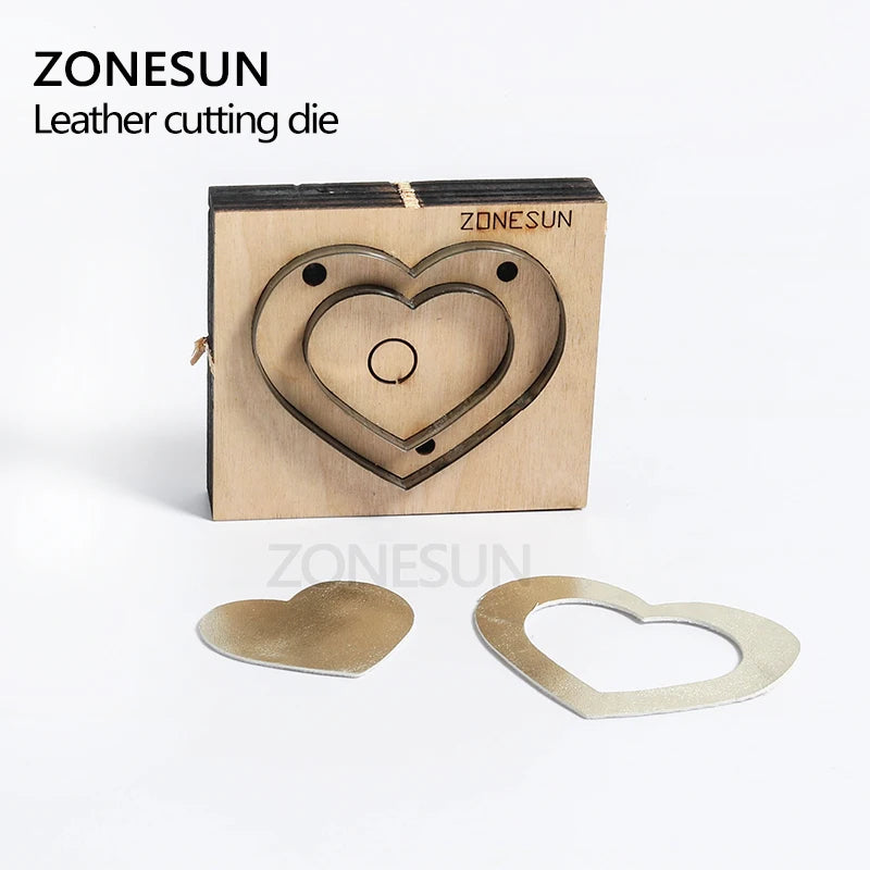 ZONESUN Heart-shape cutting die bag accessory decoration punching tool for key fob die cutting machine DIY handicraft cutter