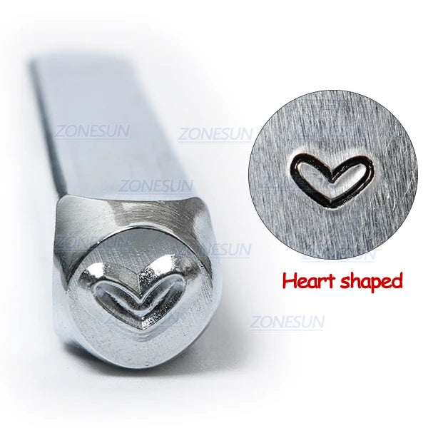 ZONESUN Heart Jewelry Stamping Metal Alphabet LOGO Steel Stamps Mold Marking Tool Punch Die For Leather Ring Bracelet Necklace