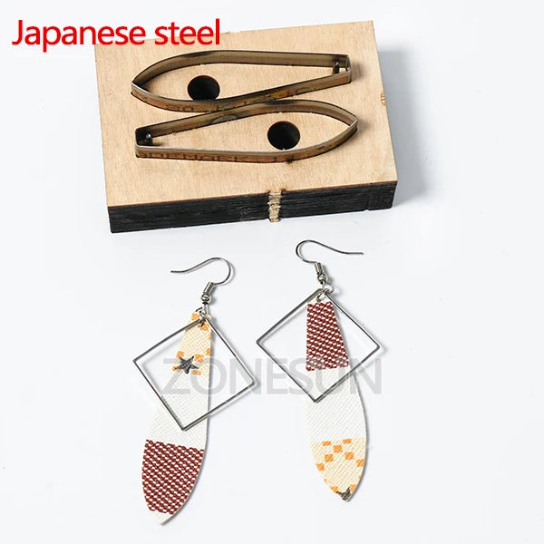 ZONESUN Custom Irregular Leather Earring Paper Cutting Die Tool For Die Cutting Machine DIY Punching Clicker Steel Rule Die