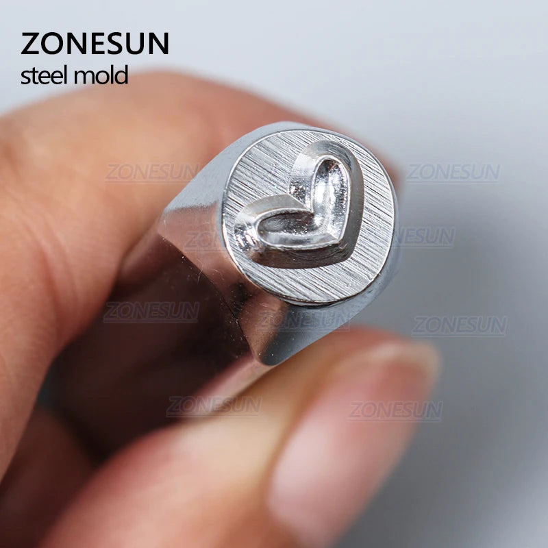 ZONESUN Heart Jewelry Stamping Metal Alphabet LOGO Steel Stamps Mold Marking Tool Punch Die For Leather Ring Bracelet Necklace