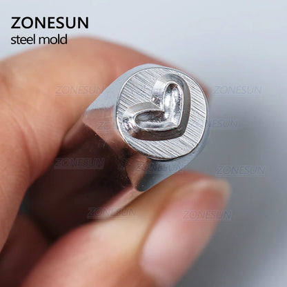 ZONESUN Heart Jewelry Stamping Metal Alphabet LOGO Steel Stamps Mold Marking Tool Punch Die For Leather Ring Bracelet Necklace