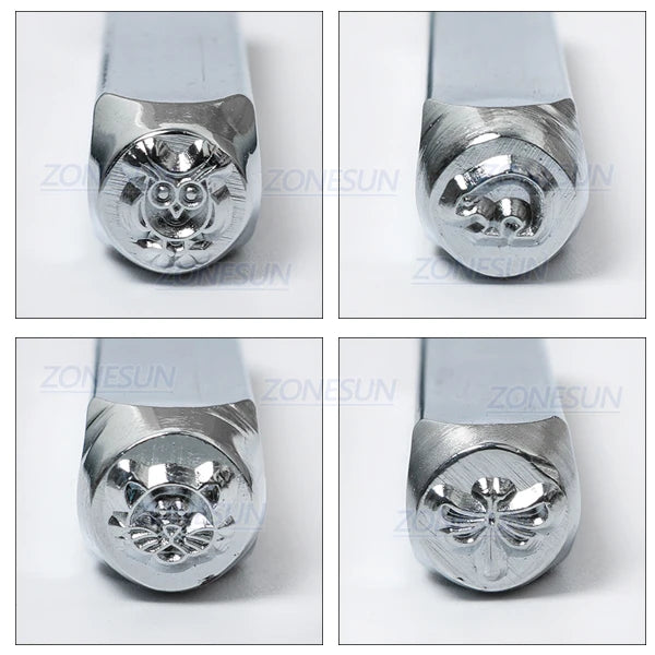 ZONESUN 4PCS Jewelry Stamping Metal Alphabet LOGO Steel Stamps Mold Marking Tool Punch Die For Gold Ring Bracelet Necklace