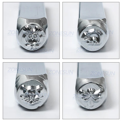 ZONESUN 4PCS Jewelry Stamping Metal Alphabet LOGO Steel Stamps Mold Marking Tool Punch Die For Gold Ring Bracelet Necklace