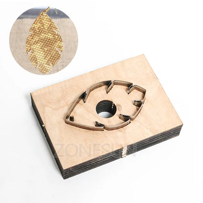 ZONESUN leather earring cutting die leaf shape paper art leather decoration tool for die cutting machine DIY handicraft cutter