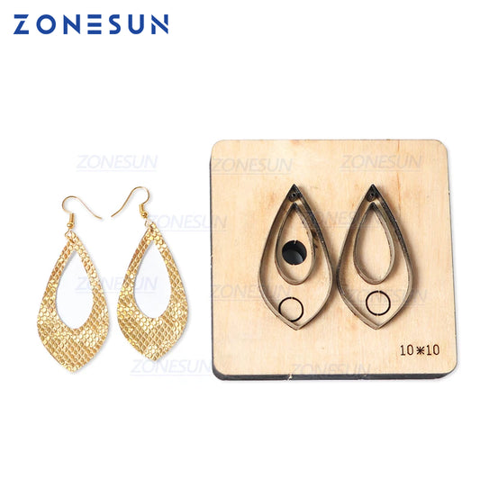 ZONESUN H8 DIY Custom Cutter Leather Earring Cutting Die Leather Cut Out Earring For Steel Rule Die Cutting Machine Press Tools