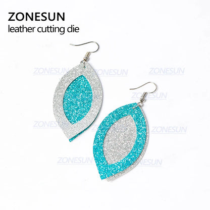 ZONESUN  T4 DIY Custom Cutter Leather Earring Cutting Die Leather Cut Out Earring For Steel Rule Die Cutting Machine Press Tools