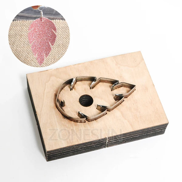 ZONESUN leather earring cutting die leaf shape paper art leather decoration tool for die cutting machine DIY handicraft cutter