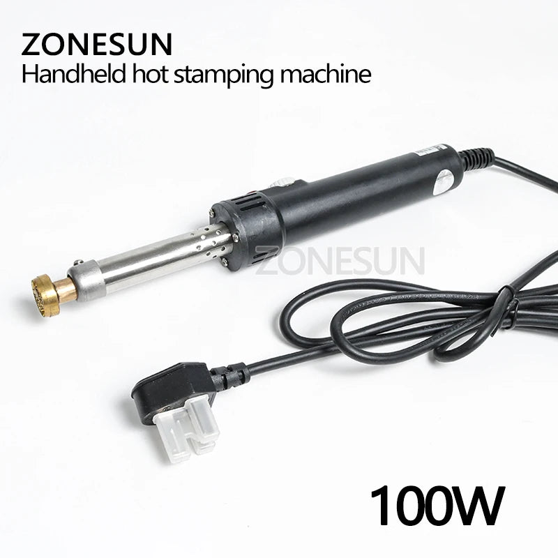 ZONESUN Leather stamping embossing machine soldering Branding iron for custom mold leather cake dessert logo handheld embosser