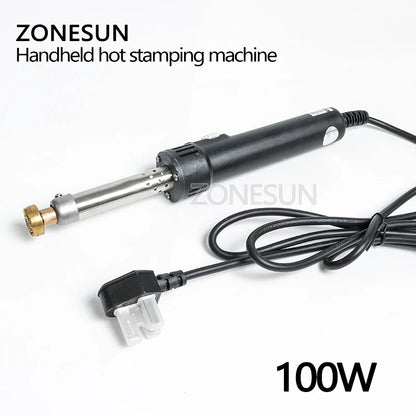 ZONESUN Leather stamping embossing machine soldering Branding iron for custom mold leather cake dessert logo handheld embosser
