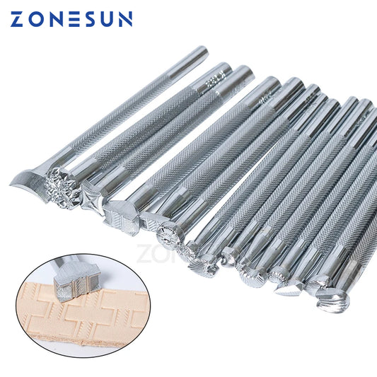 ZONESUN Handmade DIY Cowhide Carving Printing Tool Leather Flower Pattern Craft Engrave Stamping Embossing Mold Handicraft Tool