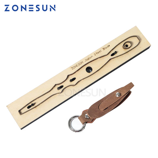 ZONESUN F1 Leather Punching Die Key Fob Cutting Die For Handmade Key Ring Key Cover Earphone Handicraft Leather Tool Accessory
