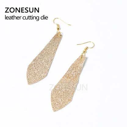 ZONESUN DIY Cutter Leather Earring Cutting Die Rhombus Leather Decoration Earring Template For Die Cutting Machine Clicker Die