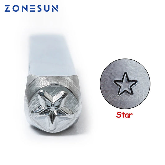 ZONESUN Star Jewelry Stamping Metal Alphabet LOGO Steel Stamps Mold Marking Tool Punch Die For Leather Ring Bracelet Necklace