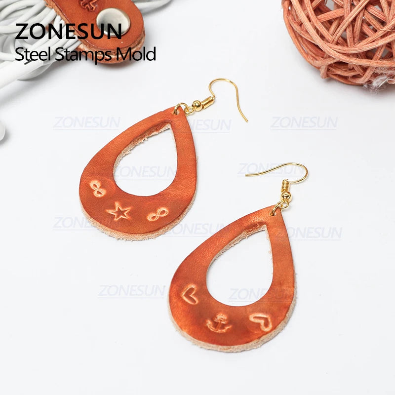 ZONESUN 4PCS Jewelry Stamping Metal Alphabet LOGO Steel Stamps Mold Marking Tool Punch Die For Gold Ring Bracelet Necklace