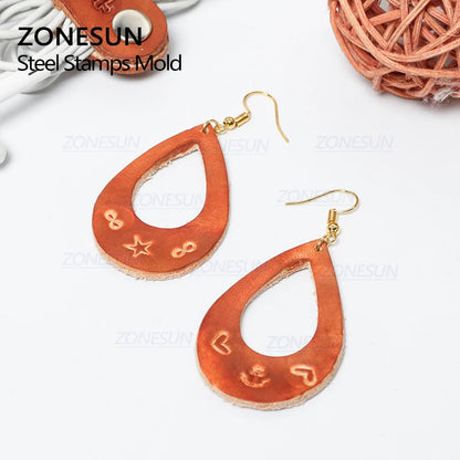 ZONESUN 4PCS Jewelry Stamping Metal Alphabet LOGO Steel Stamps Mold Marking Tool Punch Die For Gold Ring Bracelet Necklace