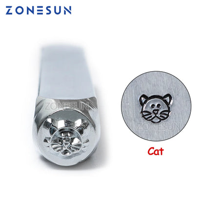ZONESUN Cat Jewelry Stamping Metal Alphabet LOGO Steel Stamps Mold Marking Tool Punch Die For Gold Ring Bracelet Necklace