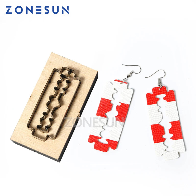 ZONESUN Custom Blade Shape Leather Earring Paper Cutting Die Tool For Die Cutting Machine DIY Punching Clicker Steel Rule Die